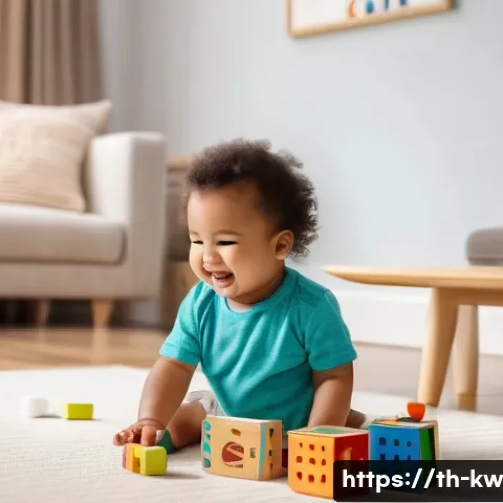 개념 맵 활용법 고객 피드백 정리 - **A toddler giggles in a brightly lit living room, wearing a clean diaper, playing with colorful woo...