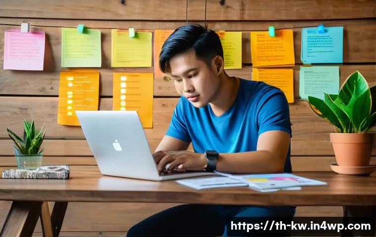 개념 맵핑 도구 비교  최고의 선택은 - A modern workspace scene featuring a young Thai professional using a sleek laptop on a wooden desk, ...