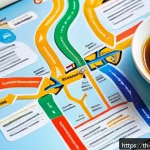 Home 19 개념 맵과 데이터 시각화의 관계 - A detailed, colorful concept map displayed on a modern digital tablet screen, showing interconnected...